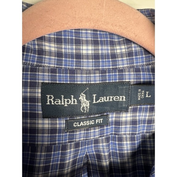 Ralph Lauren Classic Fit Long Sleeve Pony Logo Button Down Shirt Size Large - Picture 2 of 7